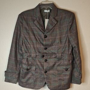Okaywear Classic Plaid Blazer for women size medium NWT
